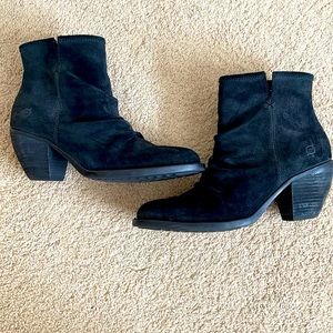 Born suede black booties size 9.5